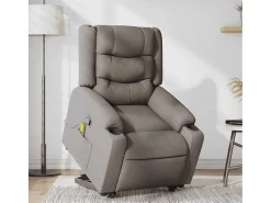 Poltrona elevatória de massagens tecido cinzento-acastanhado SHL189226