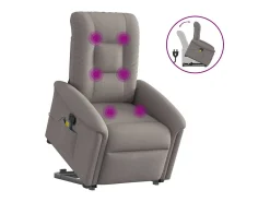 Poltrona elevatória de massagens tecido cinzento-acastanhado SHL154010