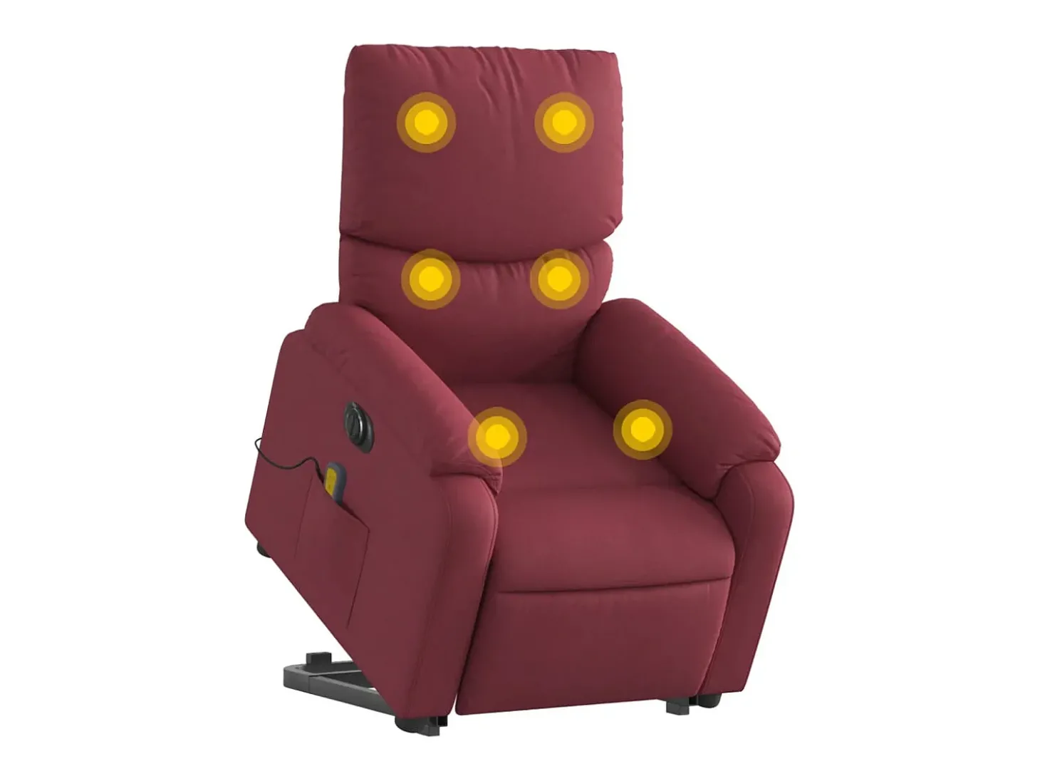 Poltrona elevatória de massagens elétrica tecido vermelho tinto SHL352321