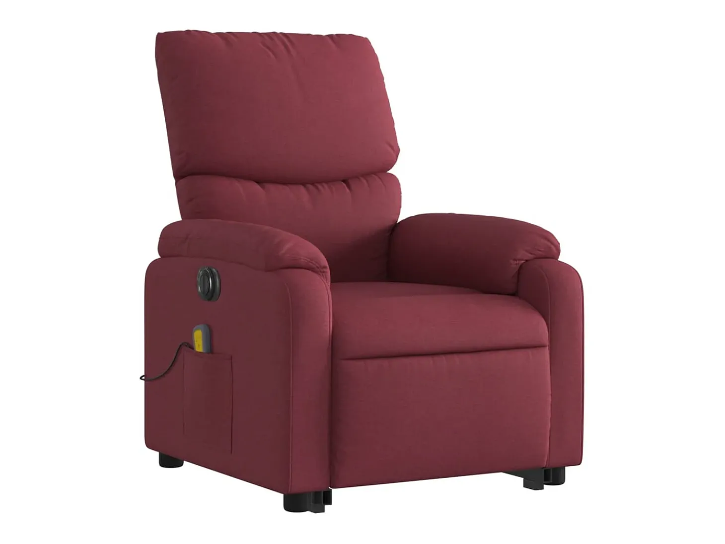 Poltrona elevatória de massagens elétrica tecido vermelho tinto SHL352321