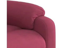 Poltrona elevatória de massagens veludo vermelho tinto SHL212627