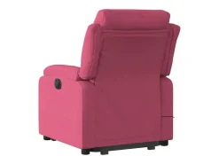 Poltrona elevatória de massagens veludo vermelho tinto SHL212627