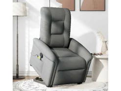Poltrona elevatória de massagens tecido cinzento-escuro SHL251803