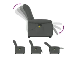 Poltrona elevatória de massagens tecido cinzento-escuro SHL251803