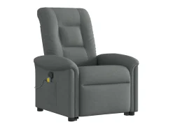 Poltrona elevatória de massagens tecido cinzento-escuro SHL251803