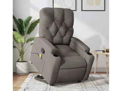 Poltrona elevatória de massagens tecido cinzento-acastanhado SHL539195