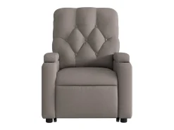 Poltrona elevatória de massagens tecido cinzento-acastanhado SHL539195