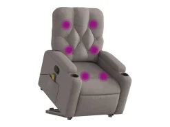 Poltrona elevatória de massagens tecido cinzento-acastanhado SHL539195