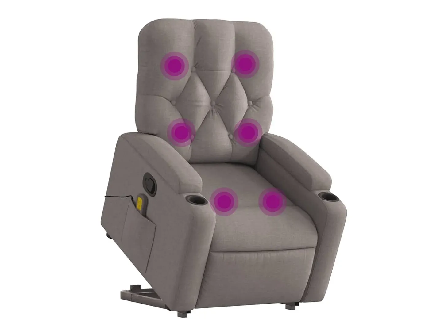 Poltrona elevatória de massagens tecido cinzento-acastanhado SHL539195