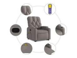 Poltrona elevatória de massagens tecido cinzento-acastanhado SHL539195