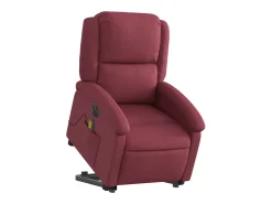 Poltrona elevatória de massagens elétrica tecido vermelho tinto SHL76060