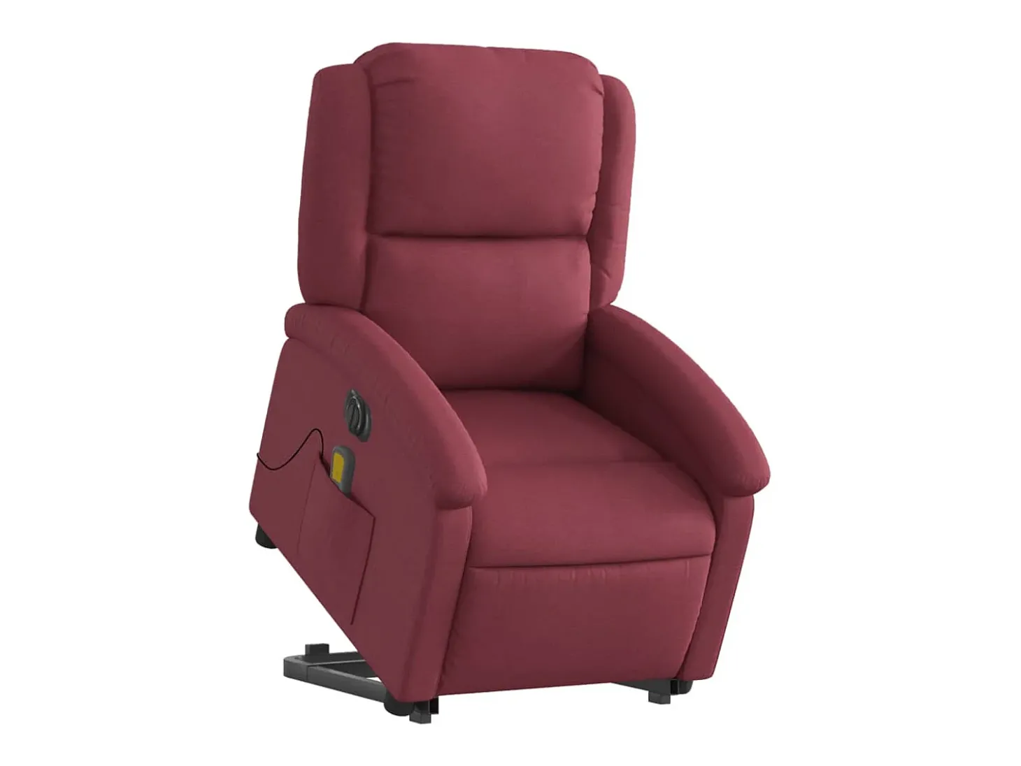 Poltrona elevatória de massagens elétrica tecido vermelho tinto SHL76060