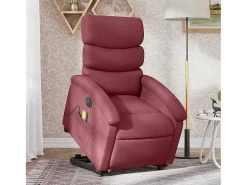 Poltrona elevatória de massagens elétrica tecido vermelho tinto SHL159505