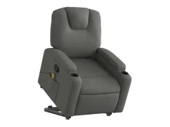 Poltrona elevatória de massagens tecido cinzento-escuro SHL195874