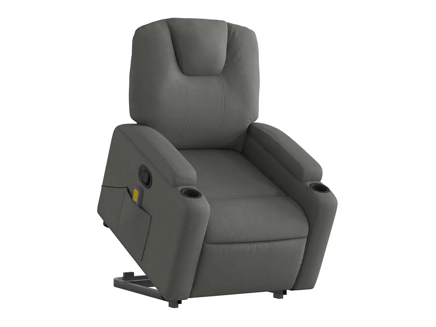 Poltrona elevatória de massagens tecido cinzento-escuro SHL195874