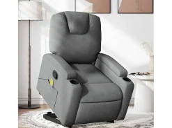 Poltrona elevatória de massagens tecido cinzento-escuro SHL195874