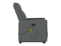 Poltrona elevatória de massagens tecido cinzento-escuro SHL107547