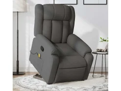Poltrona elevatória de massagens tecido cinzento-escuro SHL194584