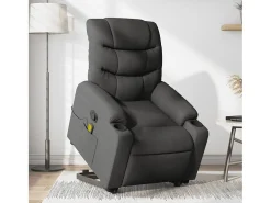 Poltrona elevatória de massagens tecido cinzento-escuro SHL429806