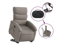 Poltrona elevatória de massagens tecido cinzento-acastanhado SHL450651