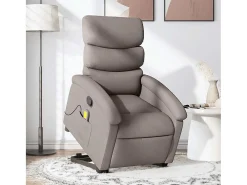 Poltrona elevatória de massagens tecido cinzento-acastanhado SHL450651