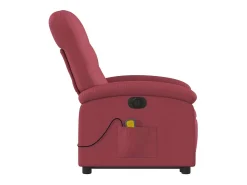 Poltrona elevatória de massagens elétrica tecido vermelho tinto SHL390838