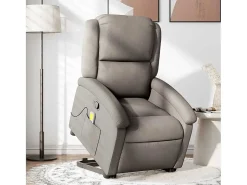 Poltrona elevatória de massagens tecido cinzento-acastanhado SHL424067