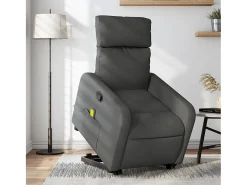 Poltrona elevatória de massagens tecido cinzento-escuro SHL412591