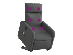 Poltrona elevatória de massagens tecido cinzento-escuro SHL412591