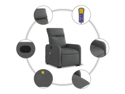 Poltrona elevatória de massagens tecido cinzento-escuro SHL412591