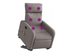 Poltrona elevatória de massagens tecido cinzento-acastanhado SHL160508