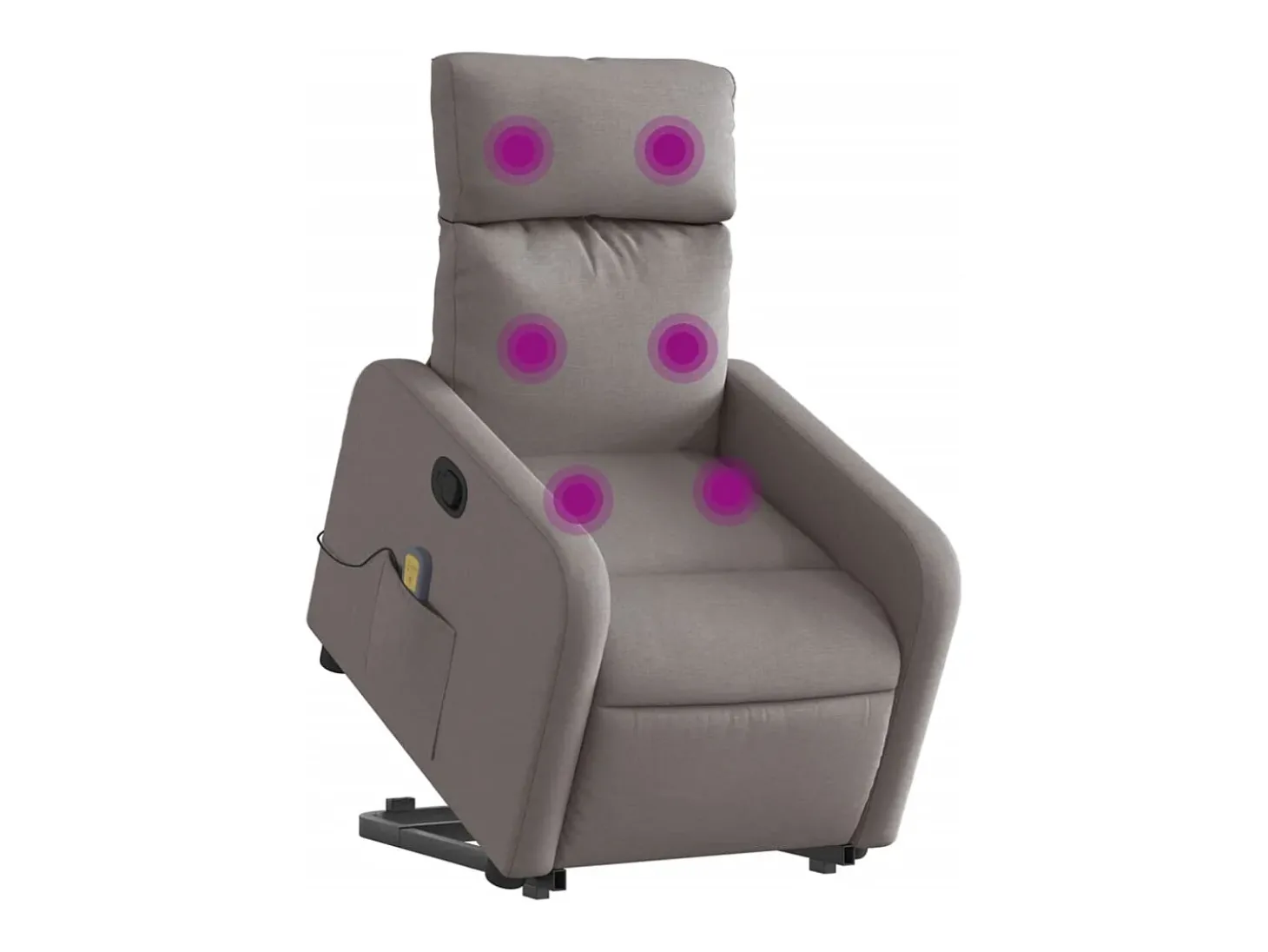 Poltrona elevatória de massagens tecido cinzento-acastanhado SHL160508