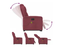 Poltrona elevatória de massagens elétrica tecido vermelho tinto SHL359514