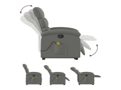 Poltrona elevatória de massagens tecido cinzento-escuro SHL281313
