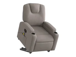 Poltrona elevatória de massagens tecido cinzento-acastanhado SHL656678