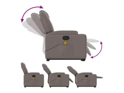Poltrona elevatória de massagens tecido cinzento-acastanhado SHL656678