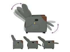 Poltrona elevatória de massagens tecido cinzento-escuro SHL384310