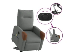 Poltrona elevatória de massagens tecido cinzento-escuro SHL384310