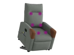 Poltrona elevatória de massagens tecido cinzento-escuro SHL384310