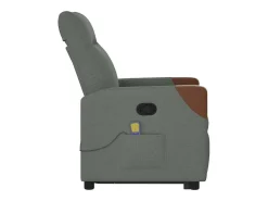 Poltrona elevatória de massagens tecido cinzento-escuro SHL384310