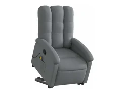 Poltrona elevatória de massagens tecido cinzento-escuro SHL16586