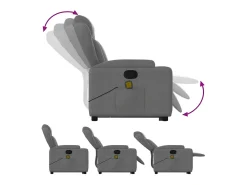 Poltrona elevatória de massagens tecido cinzento-escuro SHL26090