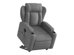 Poltrona elevatória de massagens tecido cinzento-escuro SHL26090