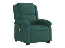 Poltrona elevatória de massagens veludo verde-escuro SHL74202