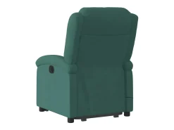 Poltrona elevatória de massagens veludo verde-escuro SHL74202
