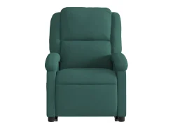 Poltrona elevatória de massagens veludo verde-escuro SHL74202