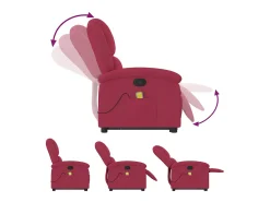 Poltrona elevatória de massagens veludo vermelho tinto SHL964402