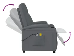Poltrona elétrica de massagens couro artificial antracite