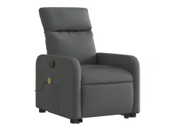 Poltrona elétrica elevatória massagens tecido cinzento-escuro SHL846623