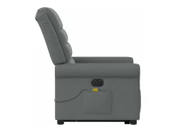 Poltrona elétrica elevatória massagens tecido cinzento-escuro SHL550231